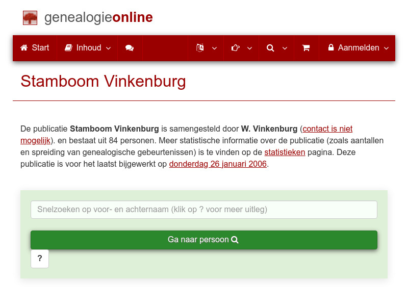 Screenshot van website