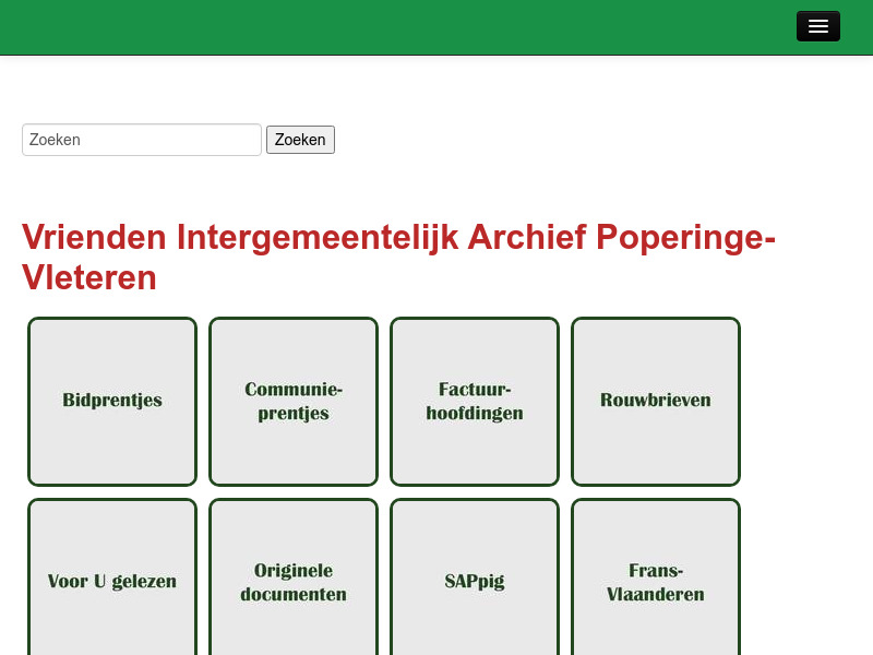 Screenshot van website