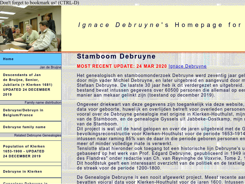 Screenshot van website