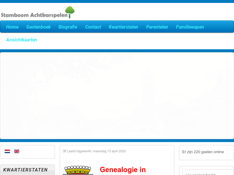 Screenshot van website