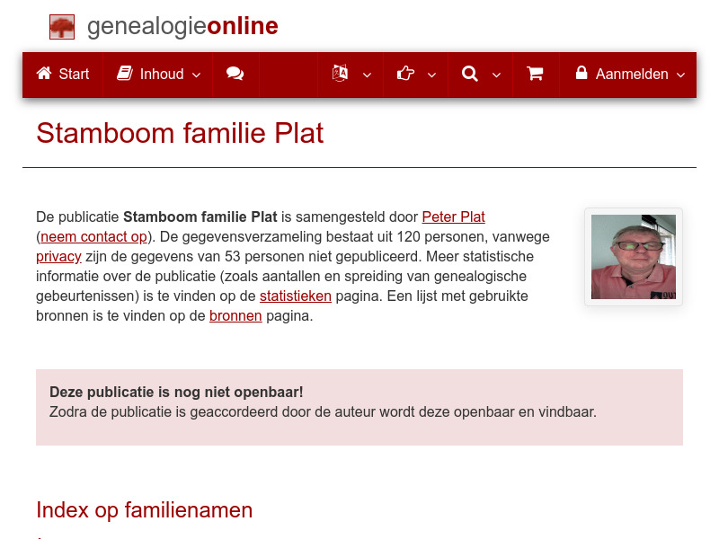 Screenshot van website