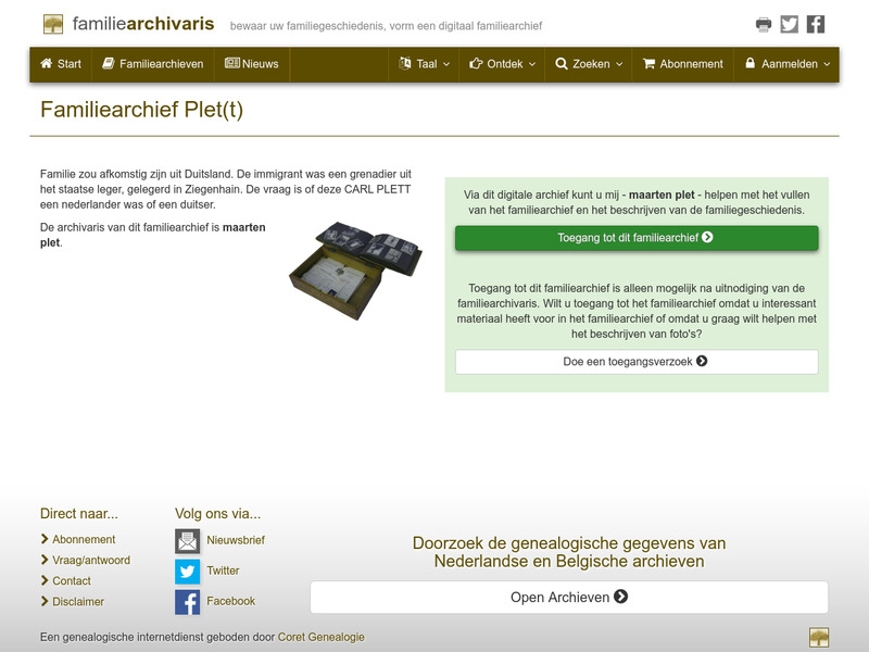 Screenshot van website