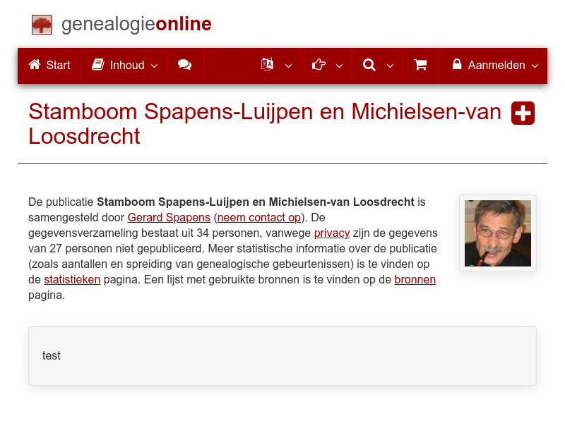 Screenshot van website