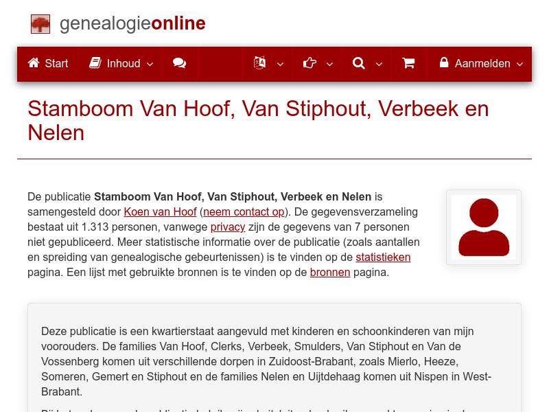 Screenshot van website