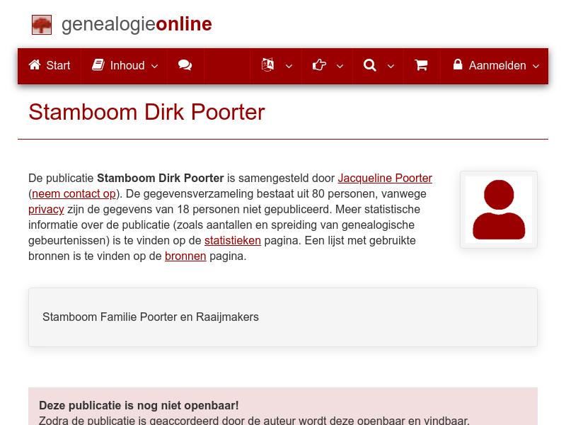 Screenshot van website