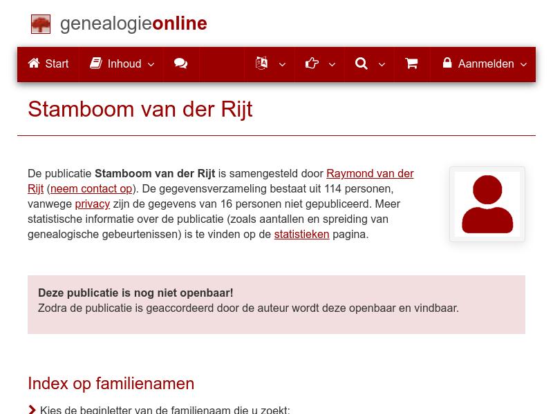 Screenshot van website