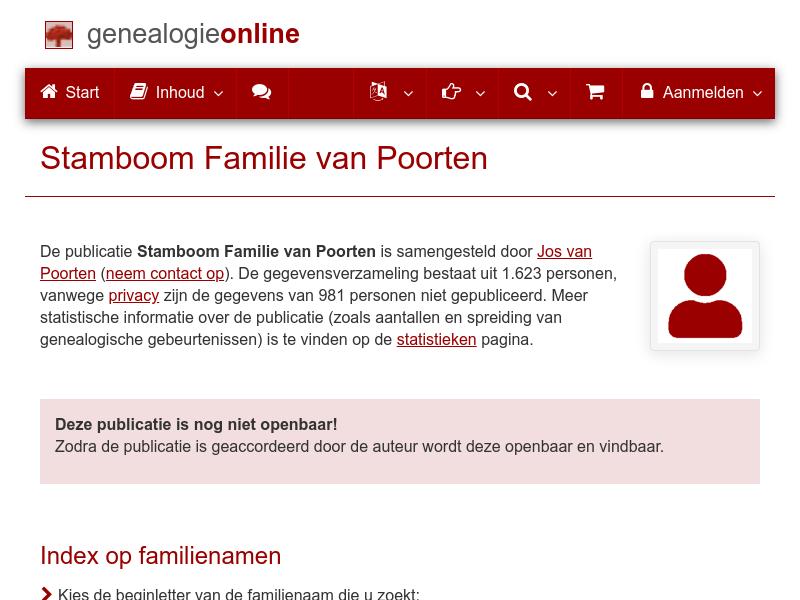 Screenshot van website