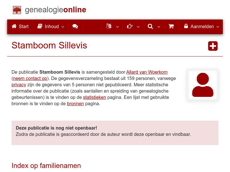 Screenshot van website