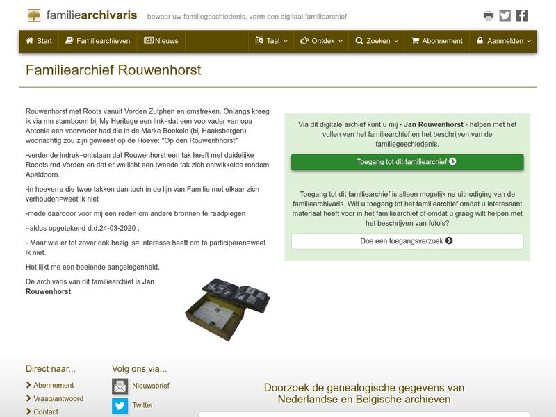 Screenshot van website