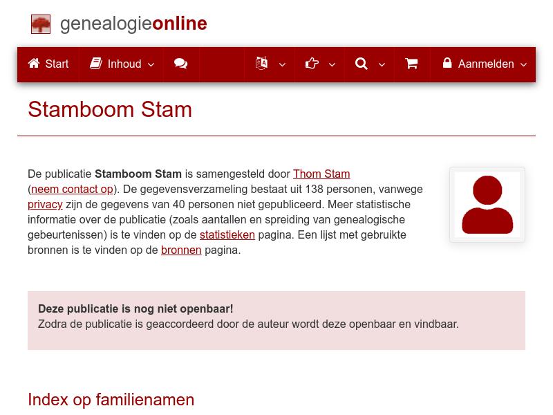 Screenshot van website