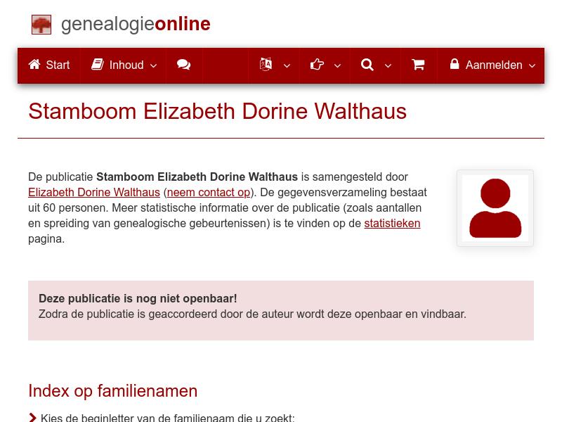 Screenshot van website