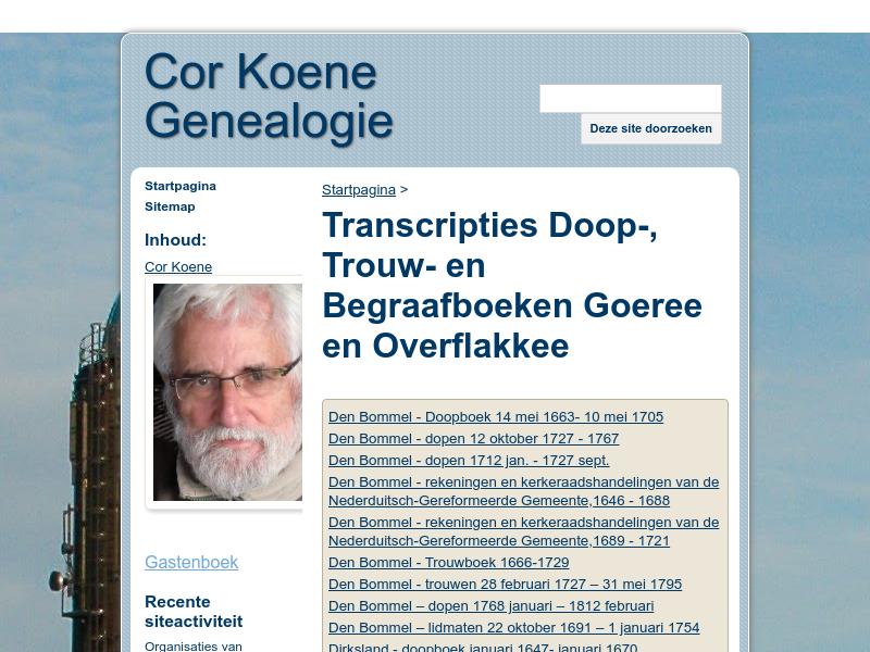 Screenshot van website