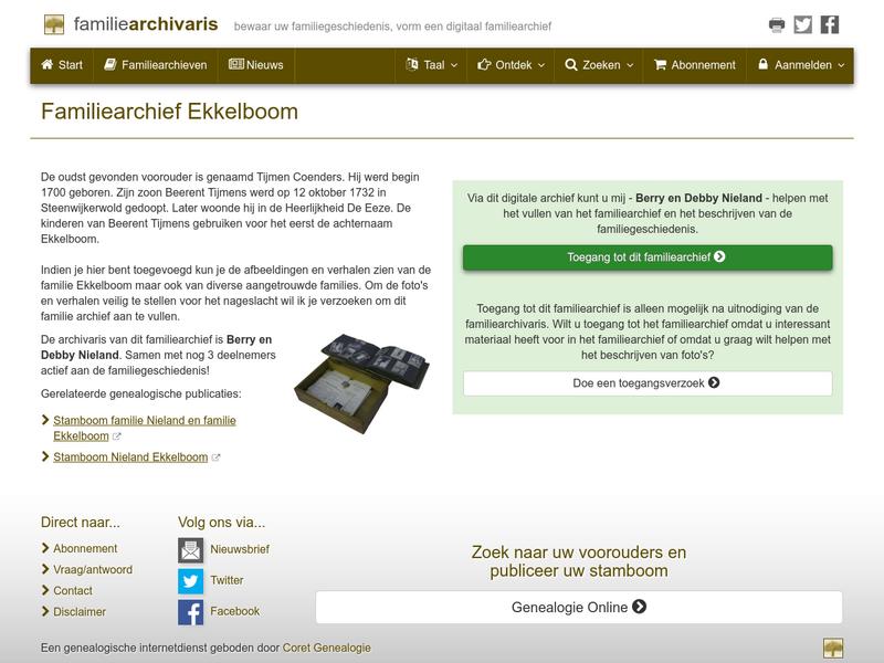 Screenshot van website