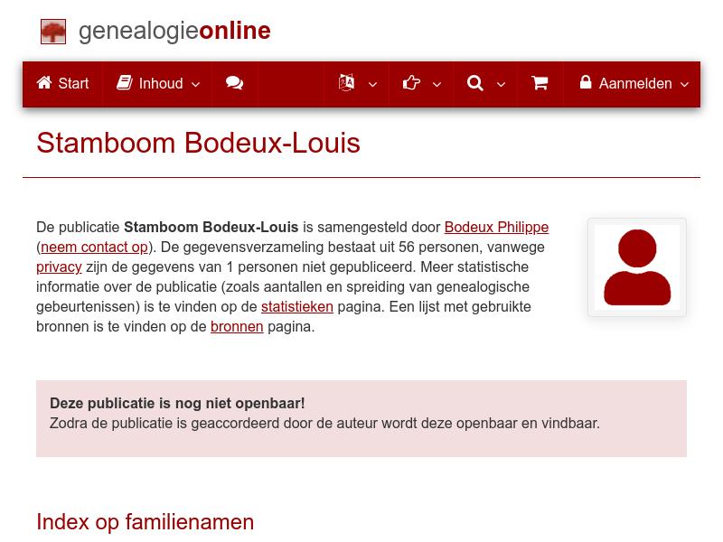 Screenshot van website