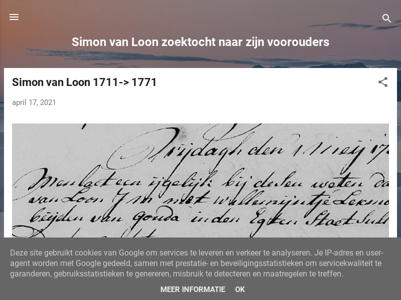 Screenshot van website