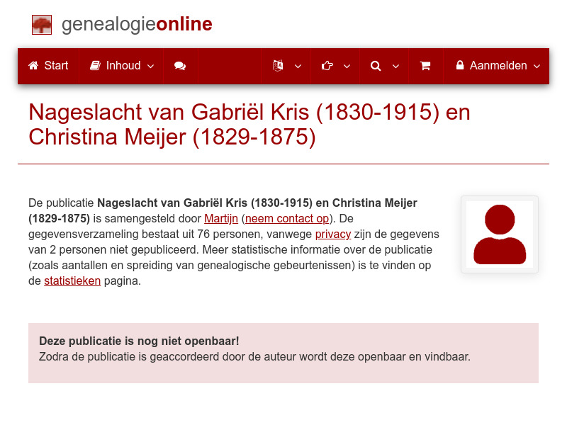 Screenshot van website