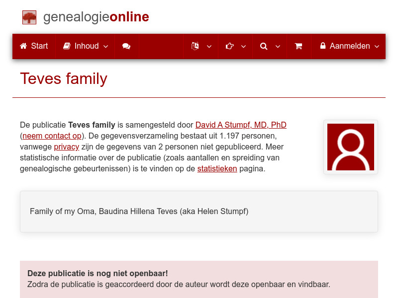 Screenshot van website