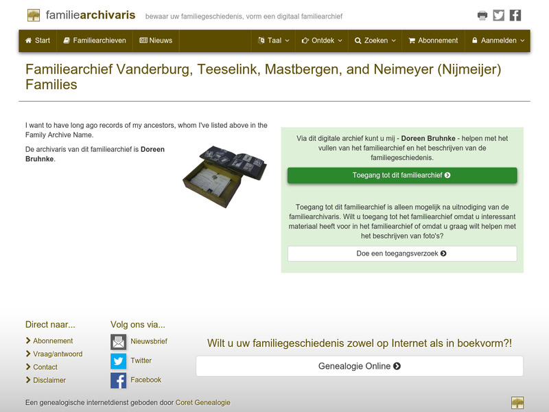 Screenshot van website