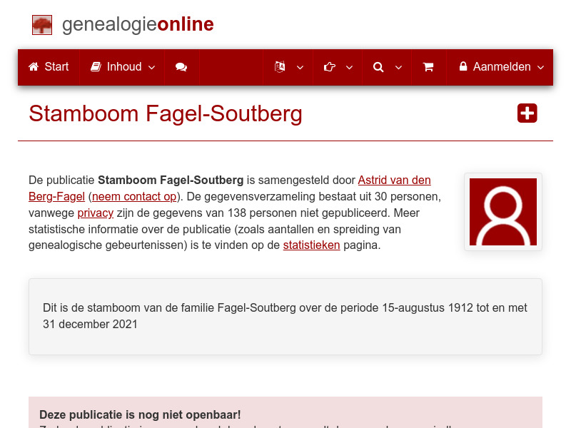 Screenshot van website