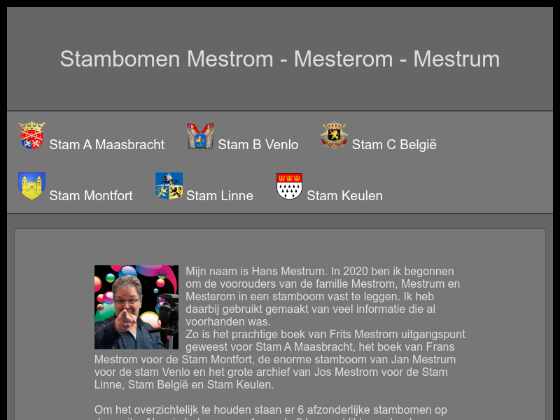 Screenshot van website