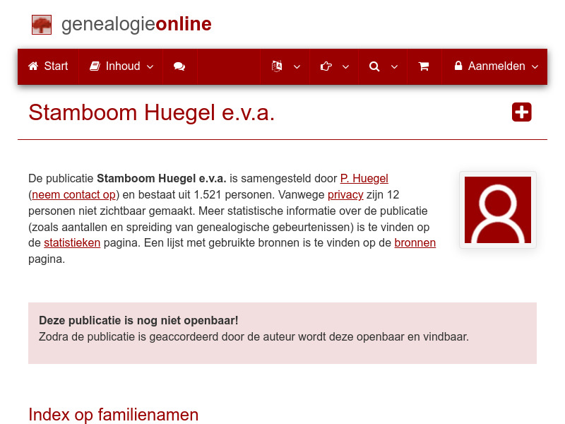 Screenshot van website