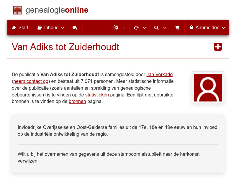 Screenshot van website