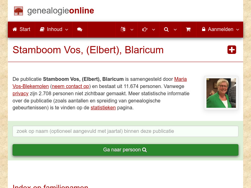 Screenshot van website