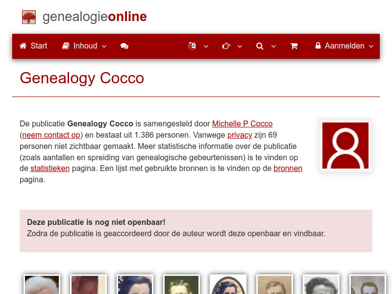 Screenshot van website