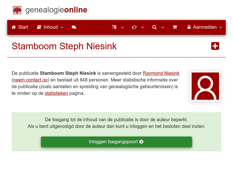 Screenshot van website