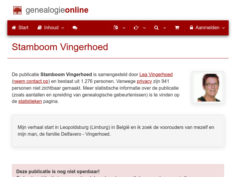 Screenshot van website
