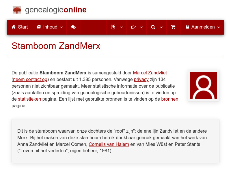 Screenshot van website
