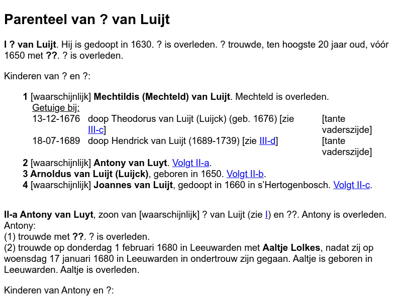 Screenshot van website