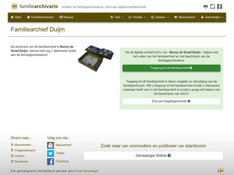 Screenshot van website