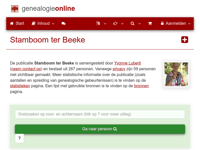 Screenshot van website