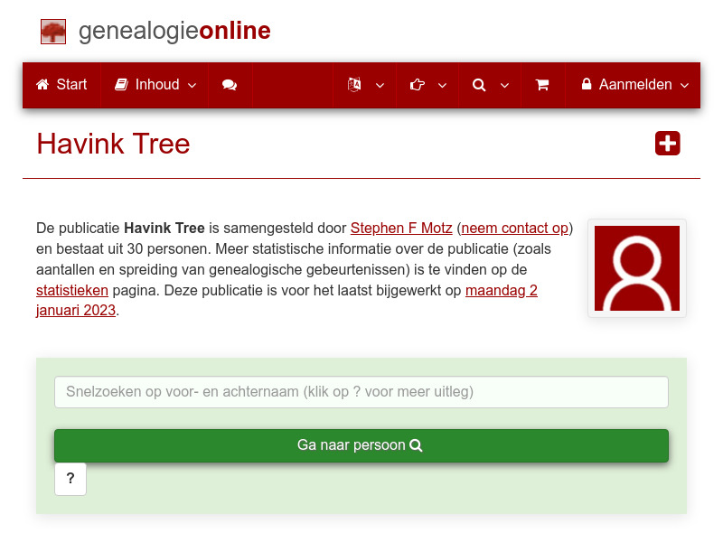 Screenshot van website