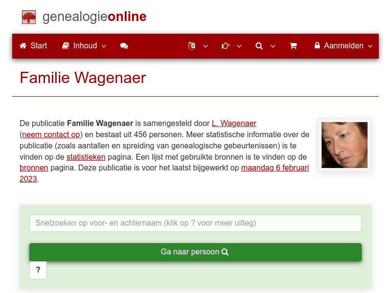 Screenshot van website