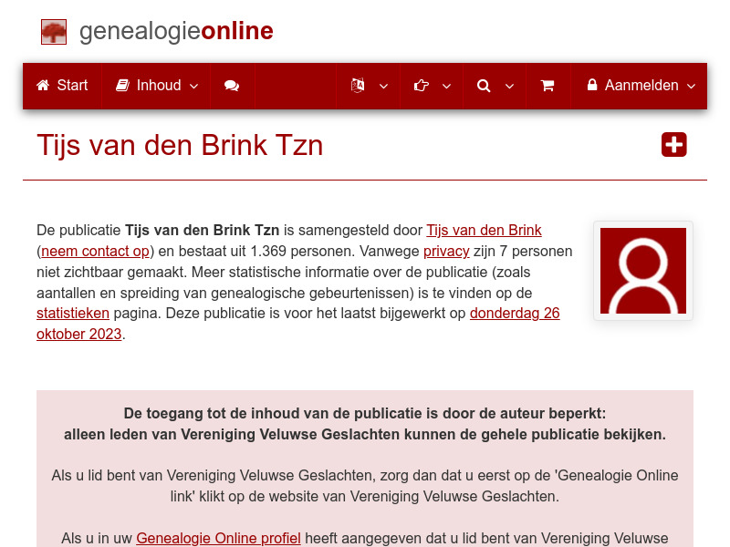 Screenshot van website