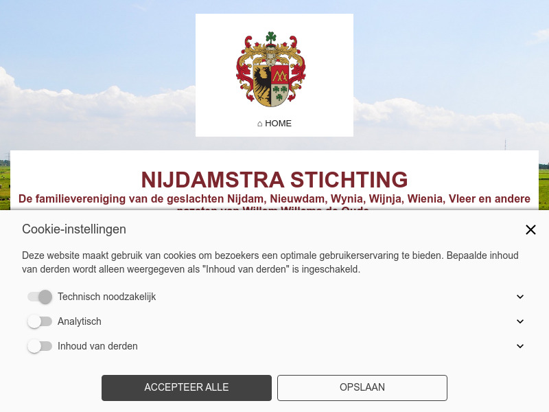 Screenshot van website