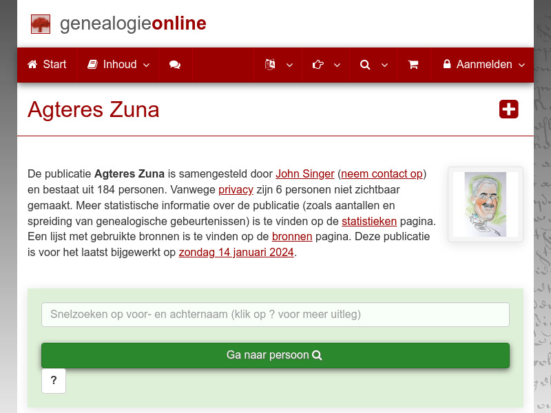 Screenshot van website