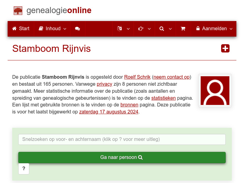 Screenshot van website