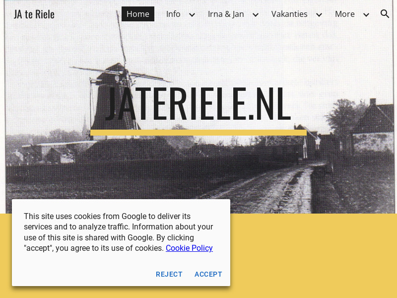 Screenshot van website