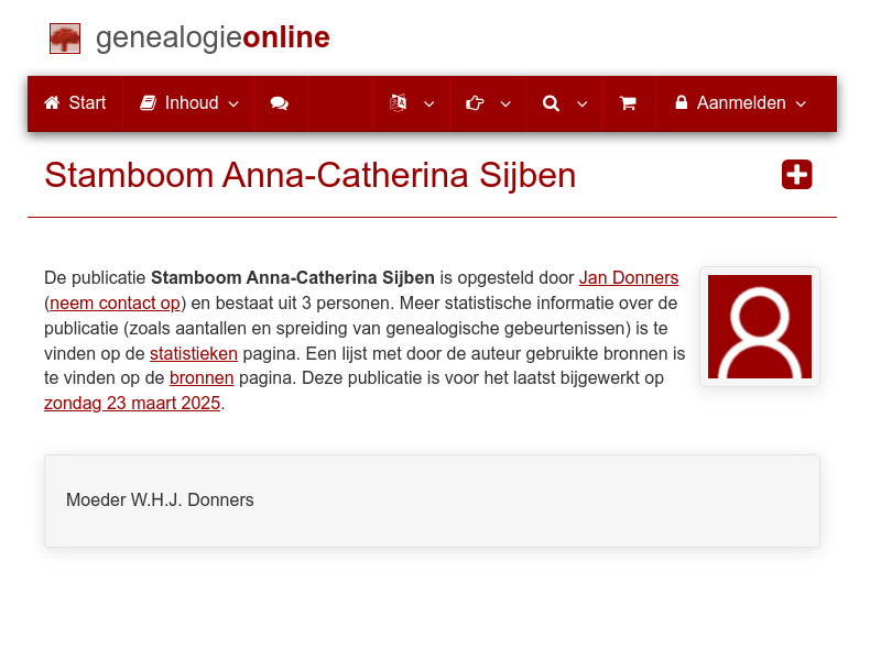 Screenshot van website