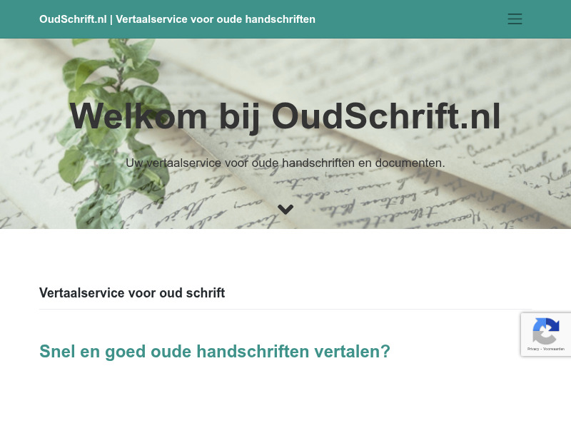Screenshot van website