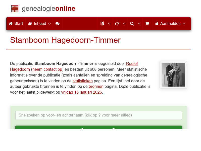 Screenshot van website