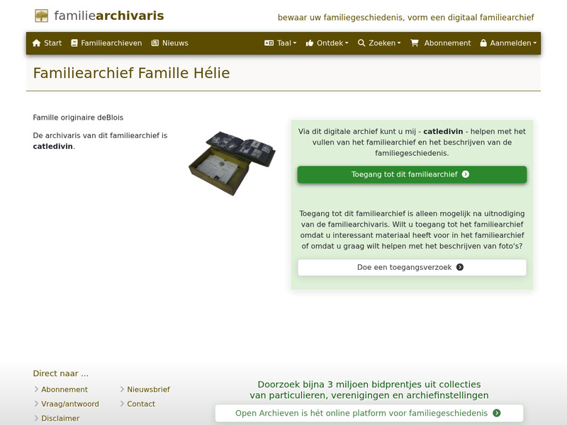 Screenshot van website