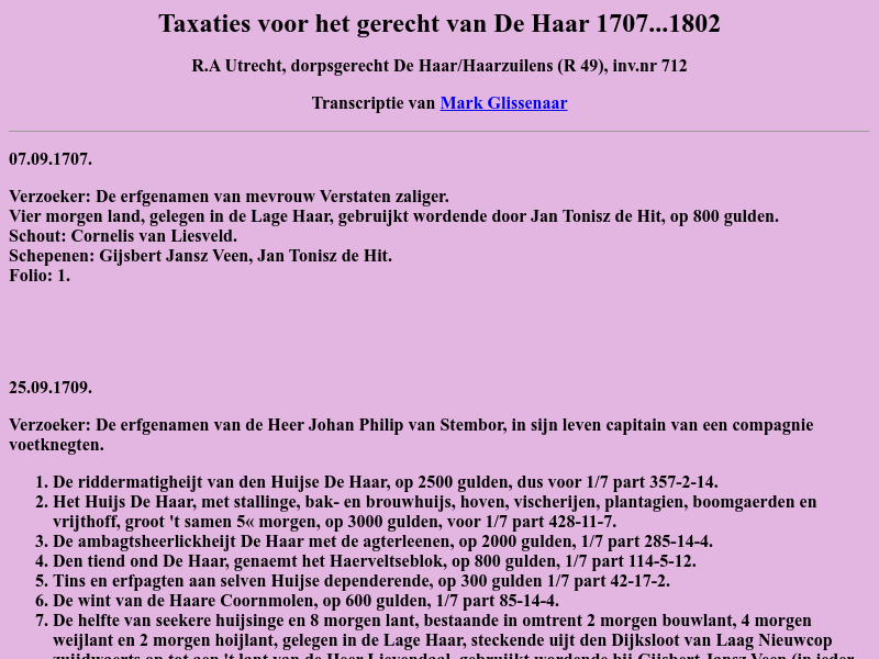 Screenshot van website