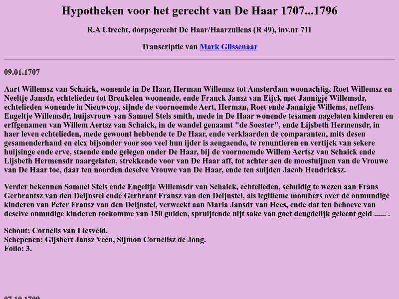 Screenshot van website