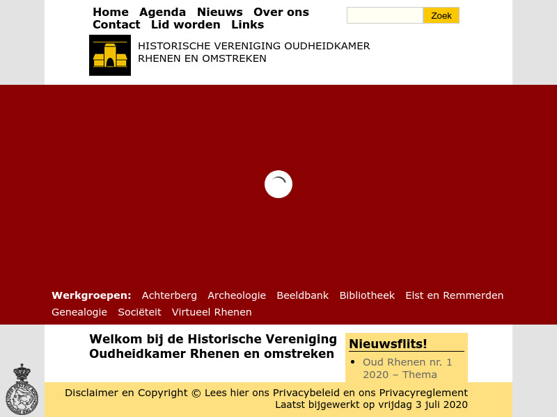 Screenshot van website