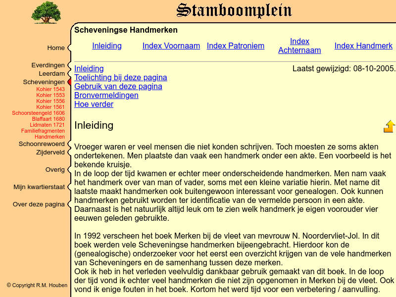 Screenshot van website