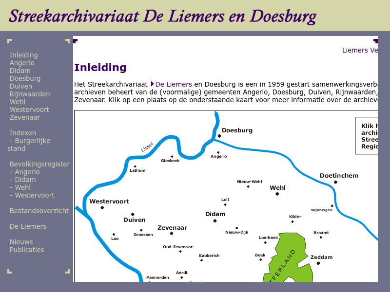 Screenshot van website